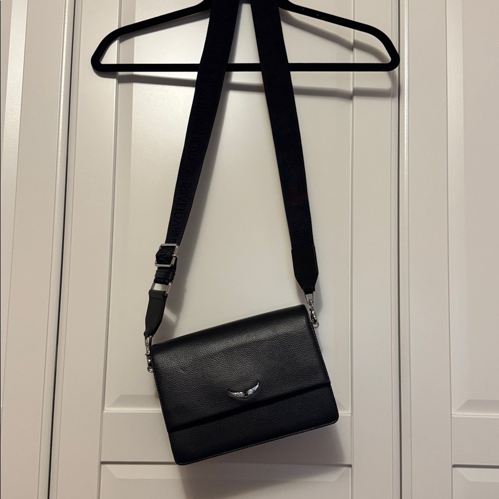 Zadig & Voltaire Lolita Wings Black Leather Shoulder Crossbody Bag - Picture 6 of 10
